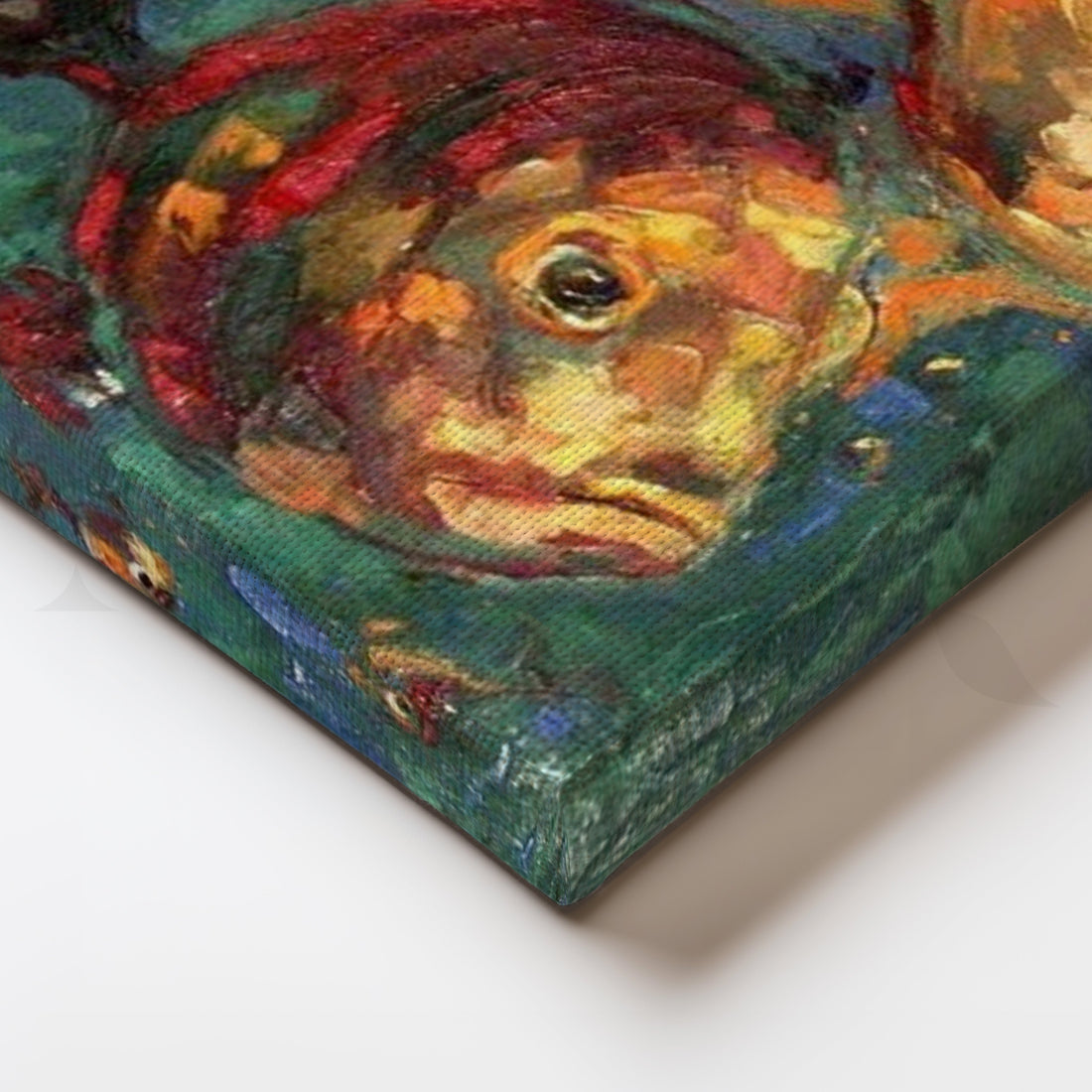 Goldfish in the Blue Canvas Artwork – Asha Art Studio