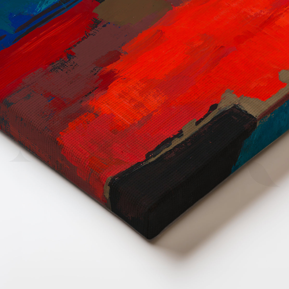 Crimson Citadel by the Sea Canvas Artwork – Asha Art Studio – Image 2