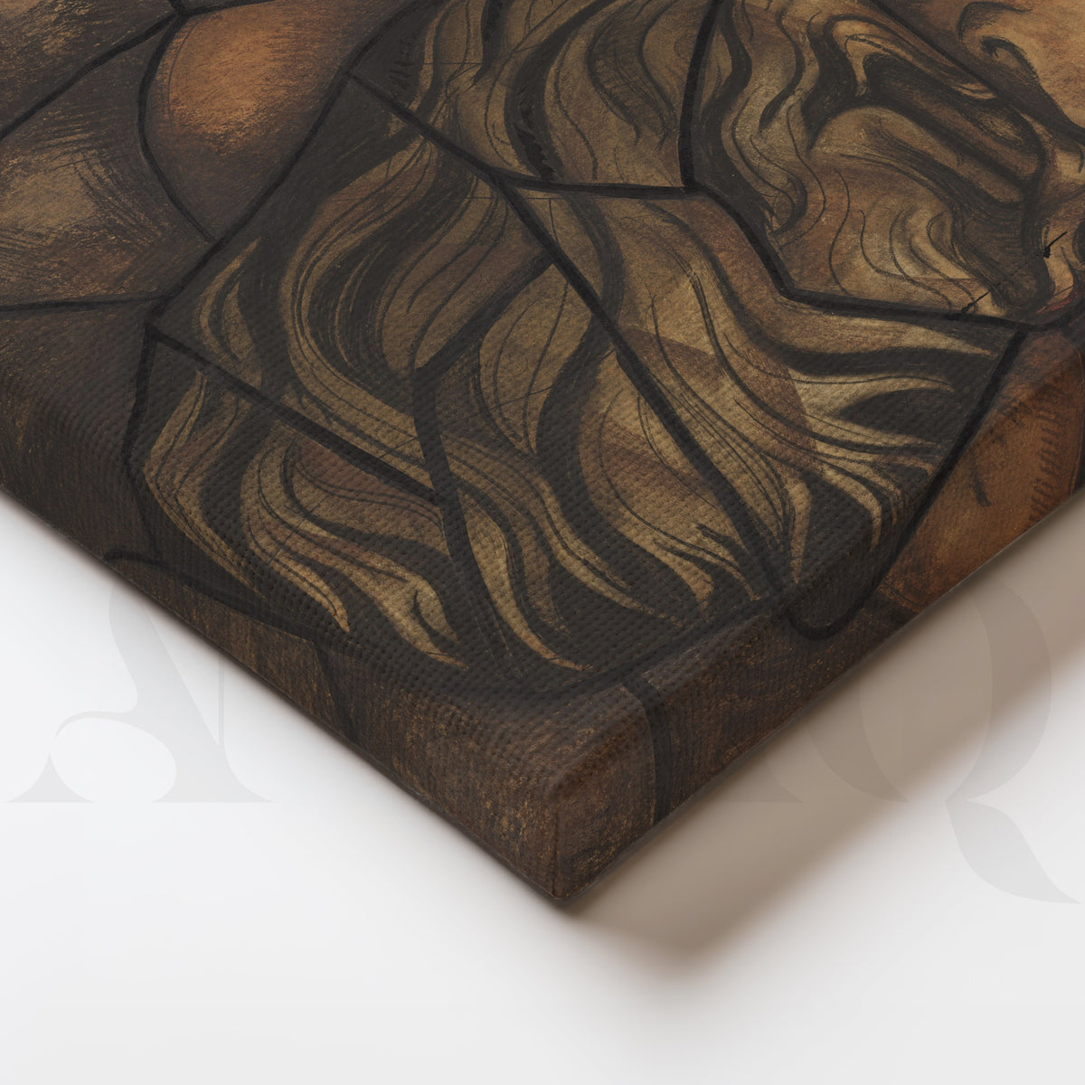 Earth-Tone Cubist Portrait Gallery Wall – Set of 3 Abstract Artworks - 18 x 24 Inches – Asha Art Studio – Image 2