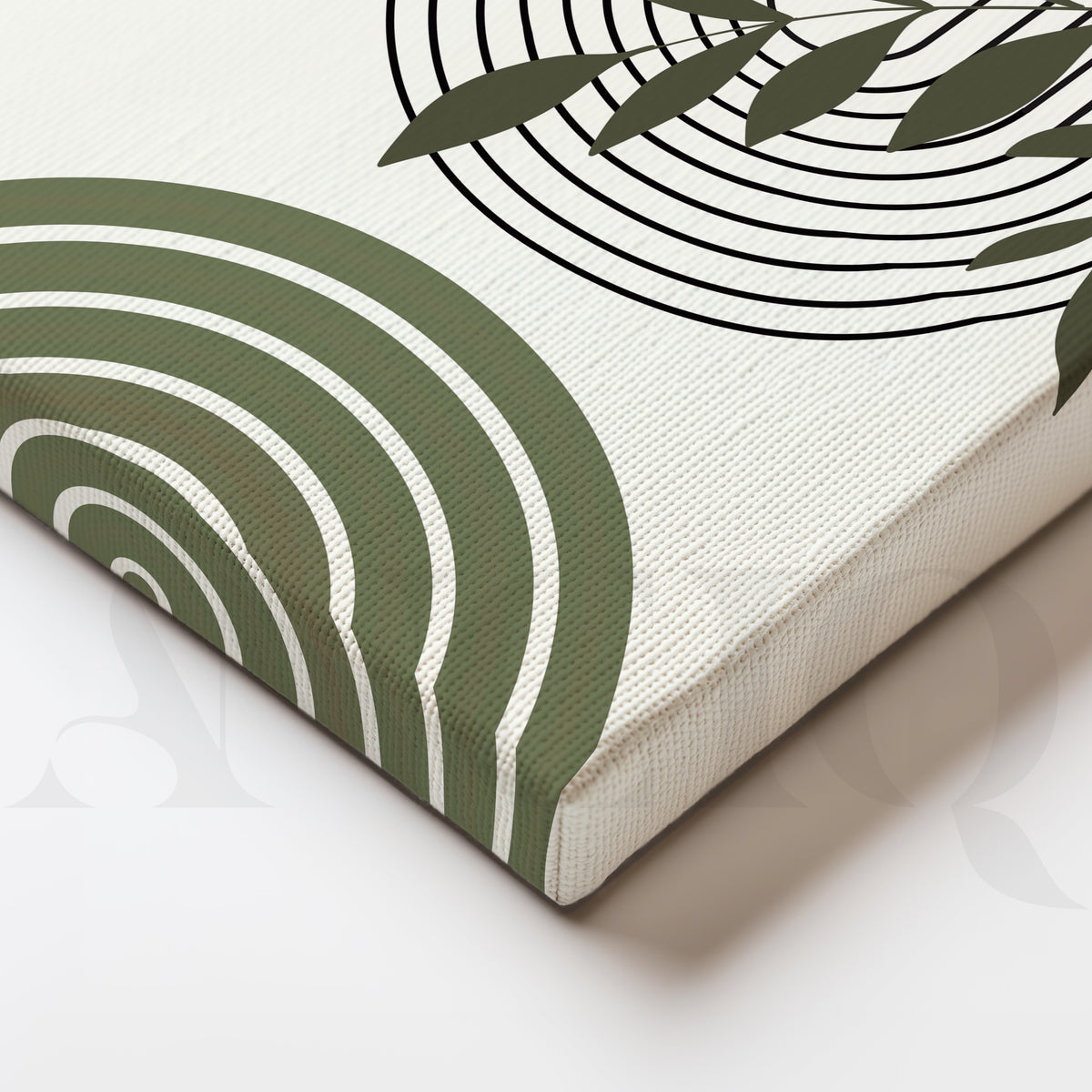 Minimal Botanical Geometry Gallery Wall – Set of 3 Modern Abstract Artworks - 18 x 24 Inches – Asha Art Studio – Image 2
