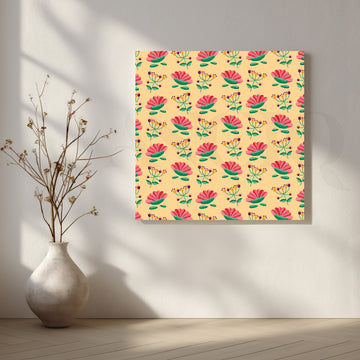 Blooming Petal Repeat Canvas Artwork – Asha Art Studio
