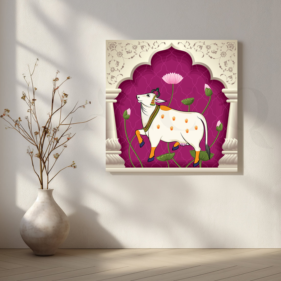 Royal Kamdhenu Canvas Artwork – Asha Art Studio