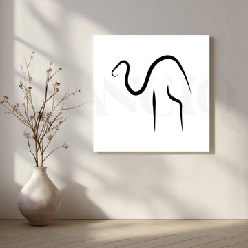 Camel Line Art Canvas Artwork – Asha Art Studio