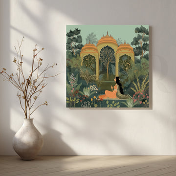Temple Garden Dreams Canvas Artwork – Asha Art Studio