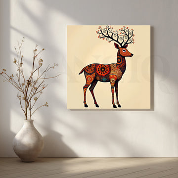 Mandala Stag Canvas Artwork – Asha Art Studio