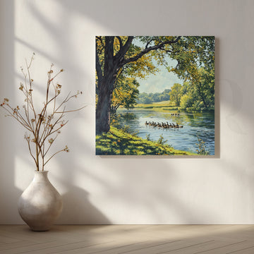 River Parade Canvas Artwork – Asha Art Studio