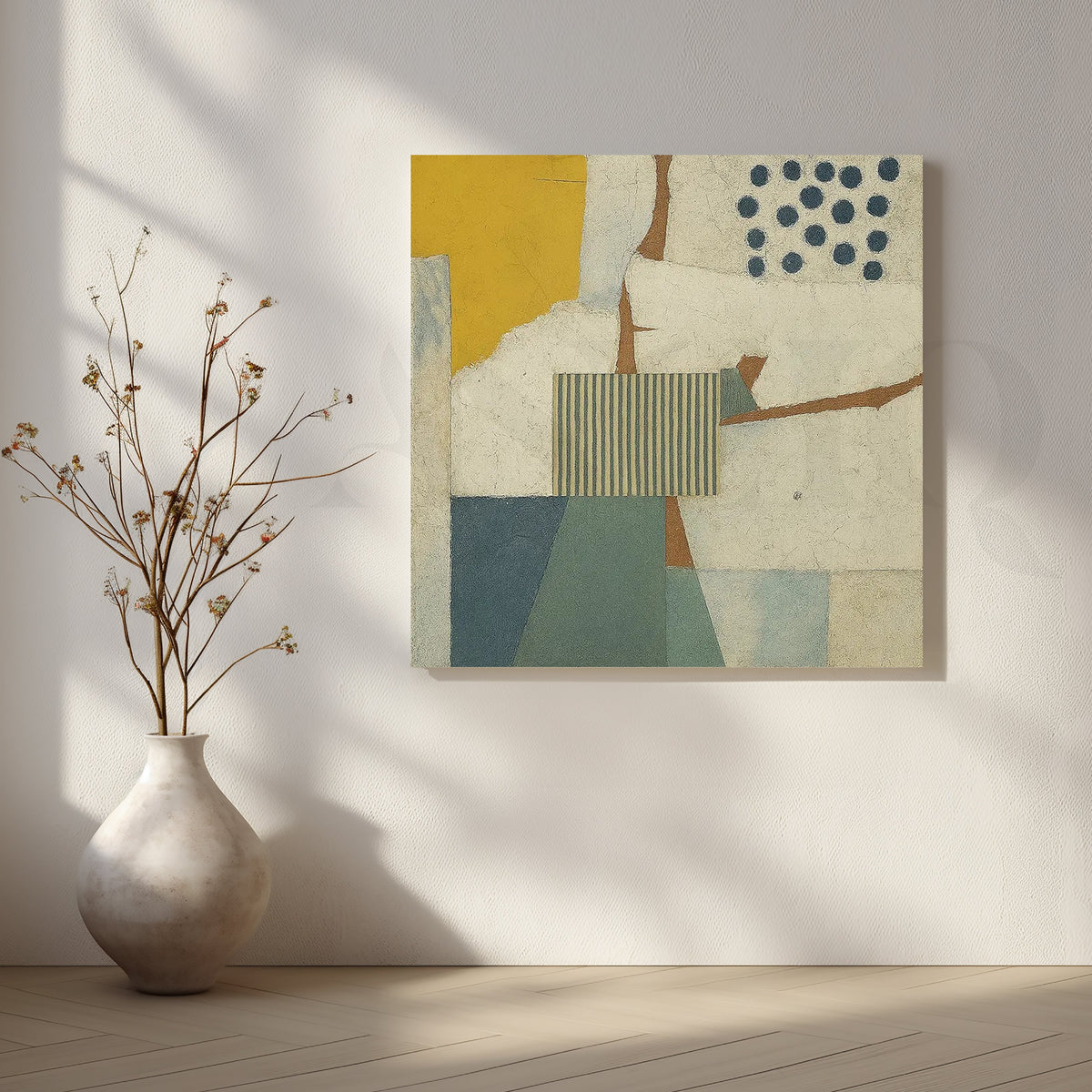 Minimal Collage Geometric Abstract Artwork – Asha Art Studio