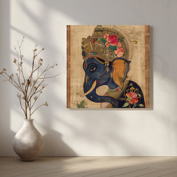 Regal Ganesha Canvas Artwork – Asha Art Studio