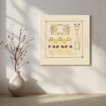 Nouveau Floral Line Canvas Artwork – Asha Art Studio