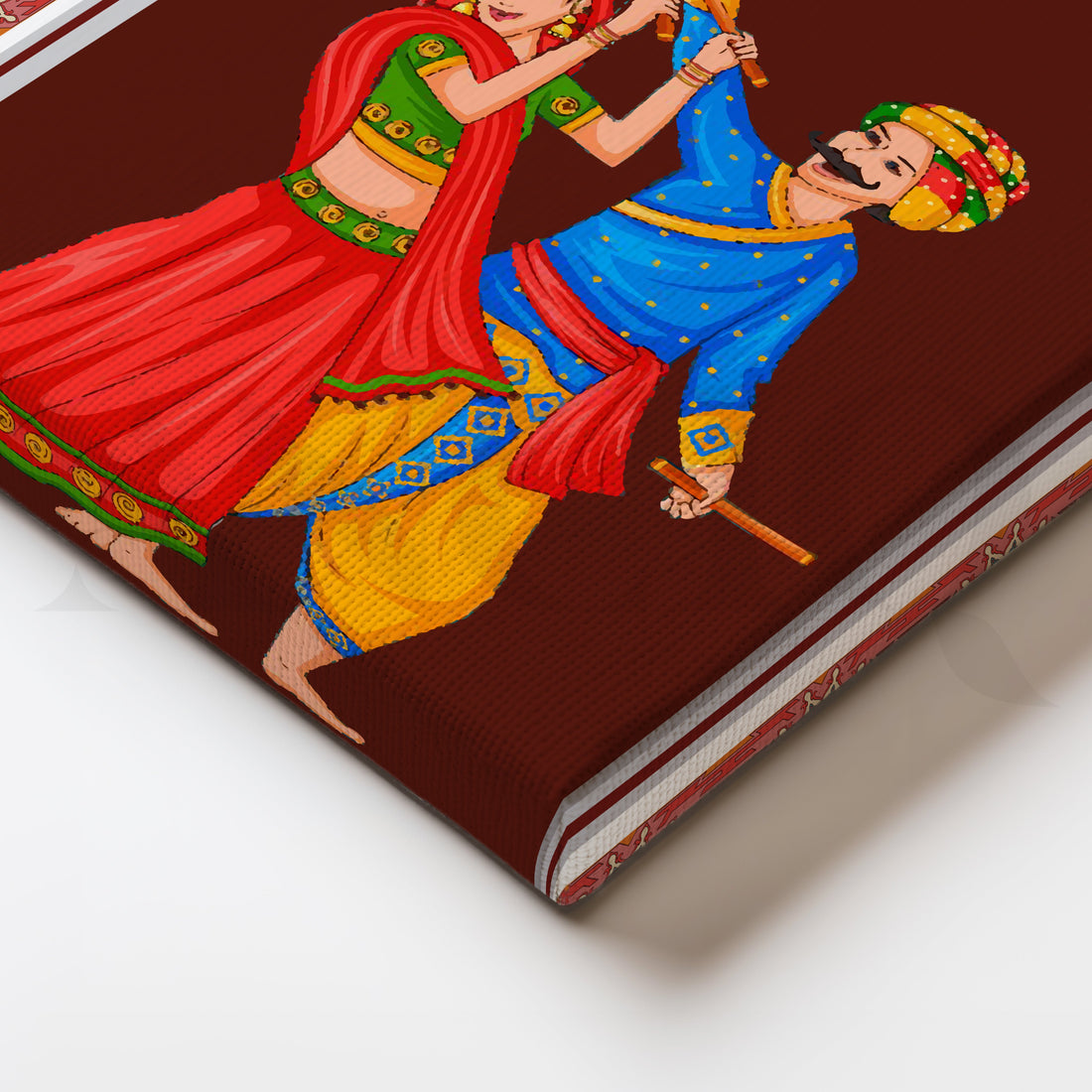 Garba Couple Folk Dance Canvas Artwork – Asha Art Studio