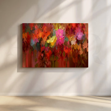 Vibrant Abstract Floral Canvas Artwork – Asha Art Studio