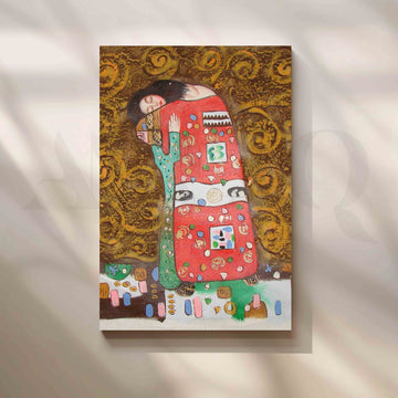 Gustav Klimt Motherly Embrace Canvas Artwork – Asha Art Studio
