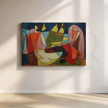 Modern Cubist Figure Canvas Artwork – Asha Art Studio