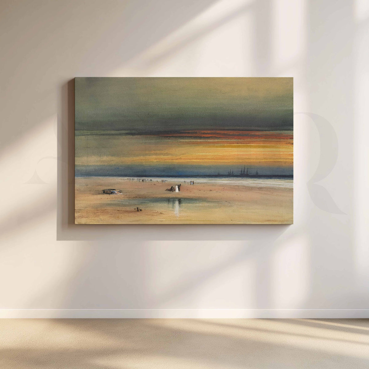 Muted Coastal Sunset Canvas Artwork – Asha Art Studio