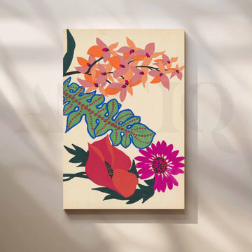 Bold Tropical Floral Canvas Artwork – Asha Art Studio