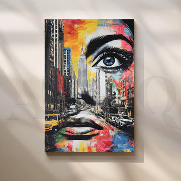 Abstract Cityscape Canvas Wall Artwork (Ready to Ship) – Asha Art Studio