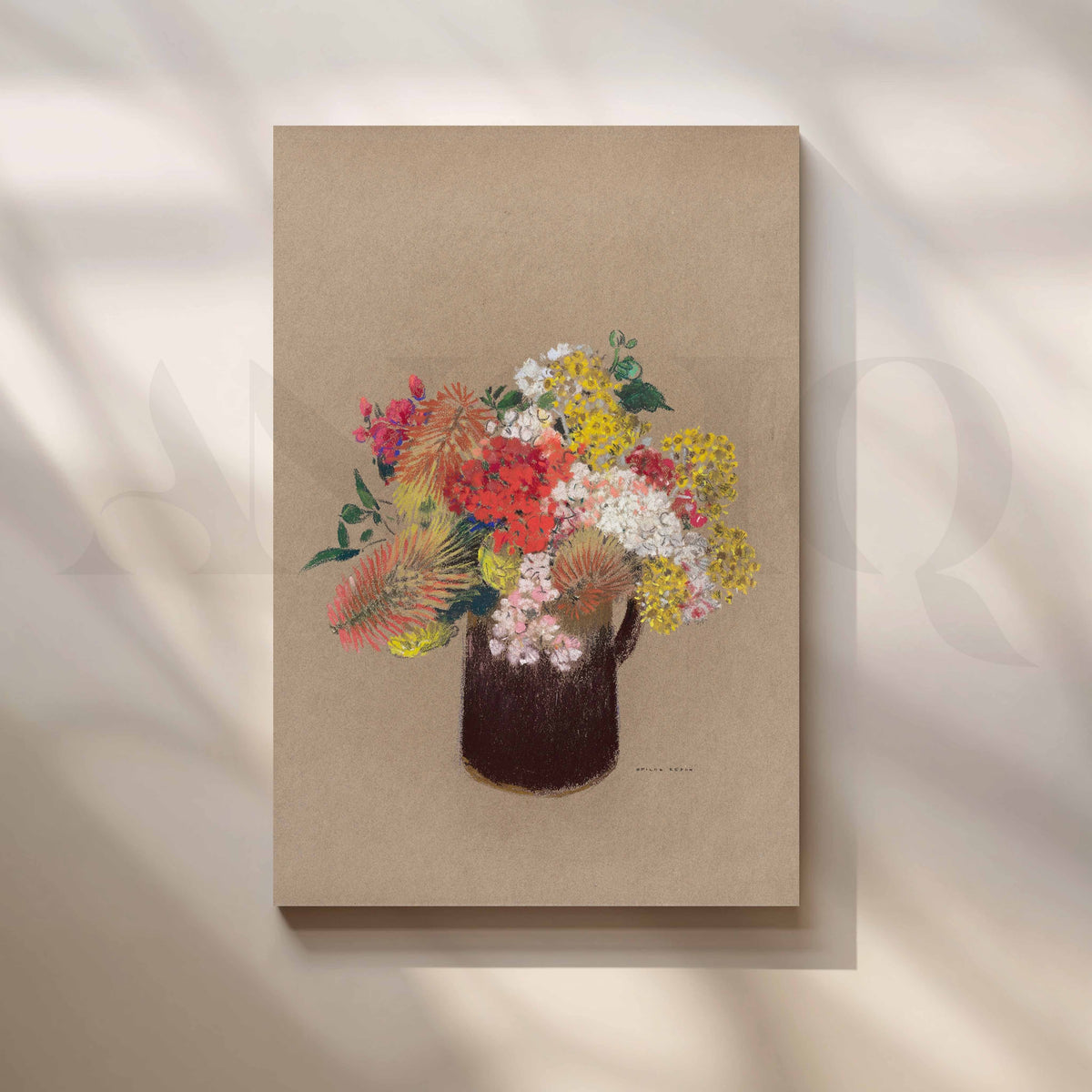 Vintage Wildflower Bouquet Canvas Artwork – Asha Art Studio
