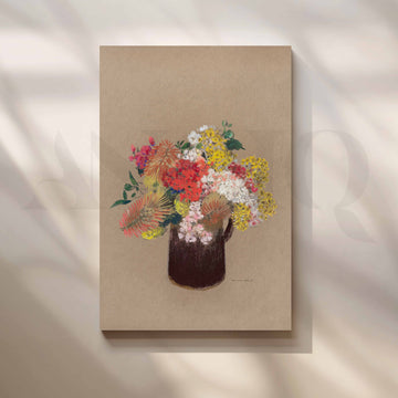Vintage Wildflower Bouquet Canvas Artwork – Asha Art Studio
