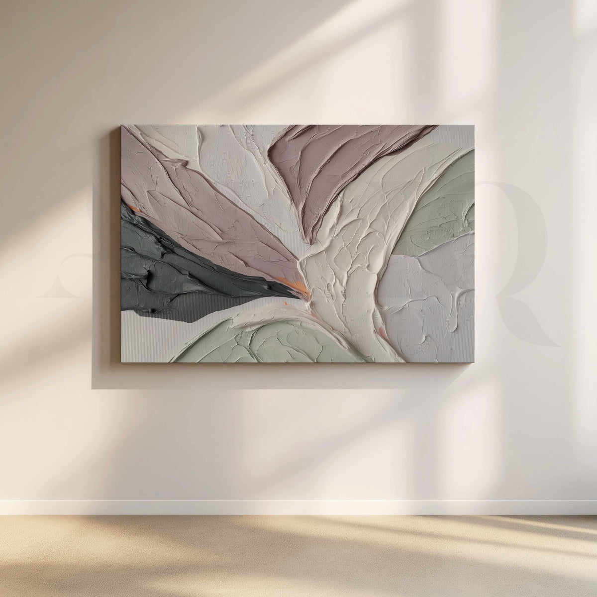 Soft Textured Abstract Impasto Canvas Artwork in Neutral Tones – Asha Art Studio