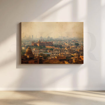 Delhi Heritage Skyline Canvas Artwork – Asha Art Studio