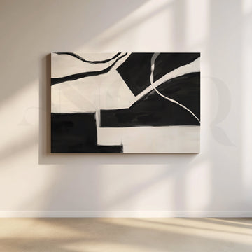 Black and White Abstract Canvas Artwork – Asha Art Studio