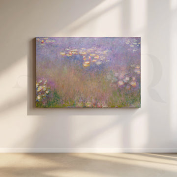 Water Lilies in Lavender Haze Canvas Artwork – Asha Art Studio