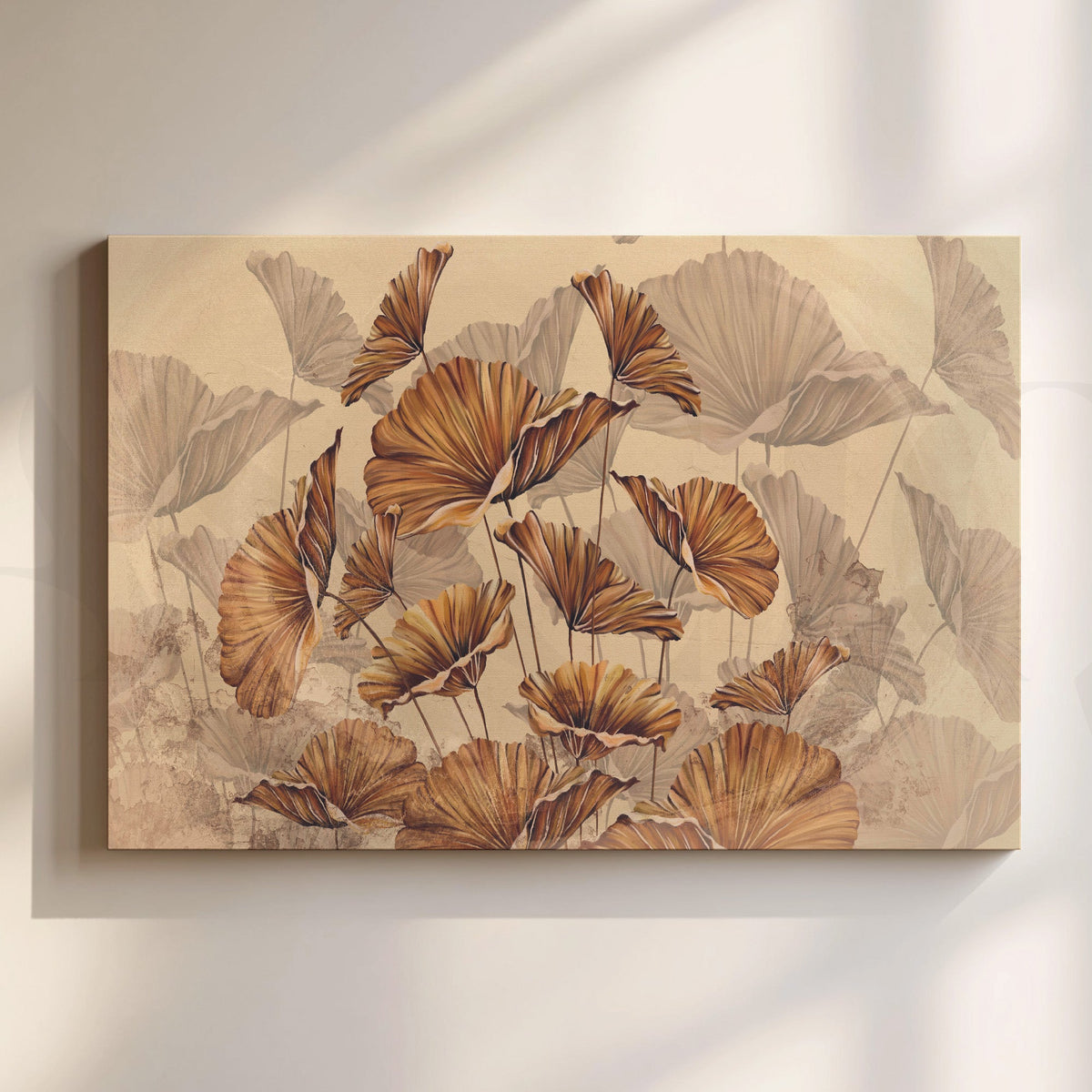 Golden Ginkgo Elegance Floral Artwork (Ready to Ship) – Asha Art Studio
