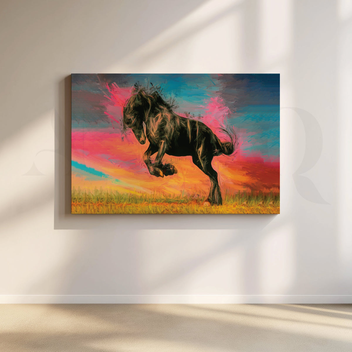 Equestrian Symphony Canvas Artwork – Asha Art Studio