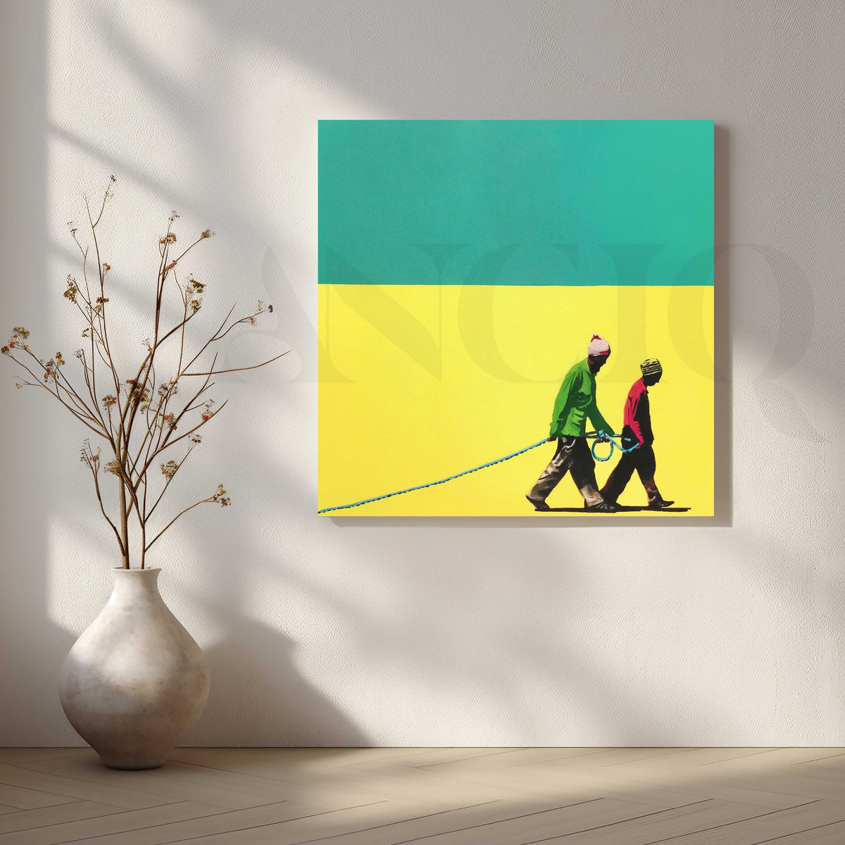 Contemporary Human Silhouette Canvas Artwork – Asha Art Studio