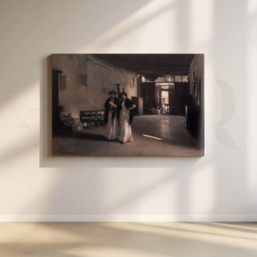 Spanish Cloister Stroll Canvas Artwork – Asha Art Studio