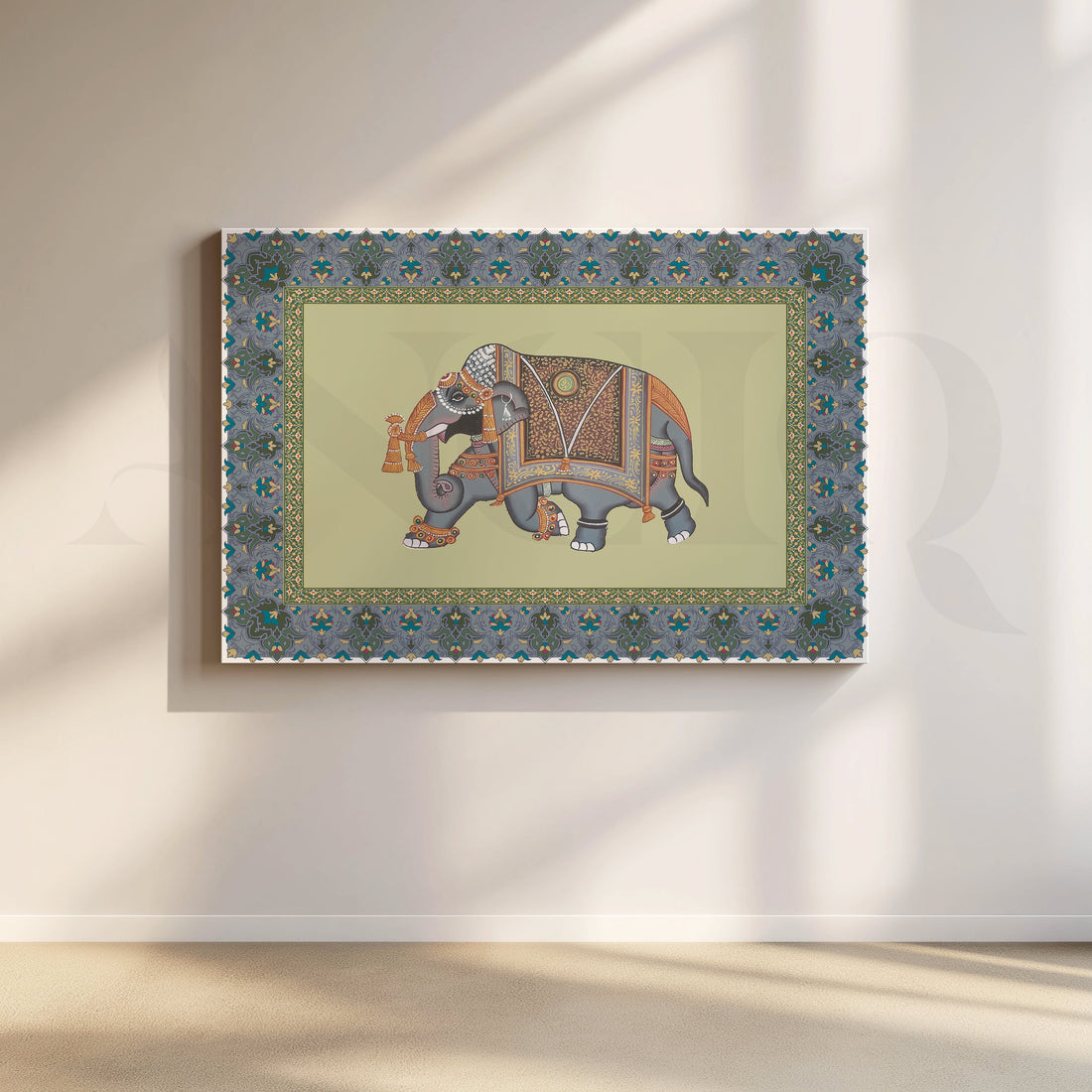 Traditional Indian Elephant Canvas Artwork – Asha Art Studio