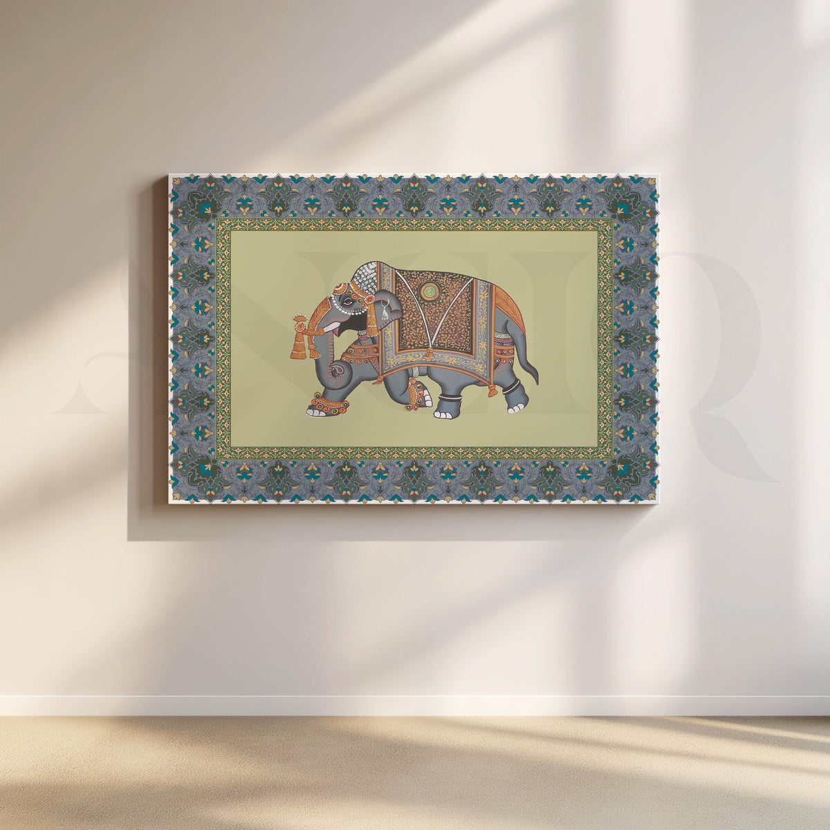 Traditional Indian Elephant Canvas Artwork – Asha Art Studio