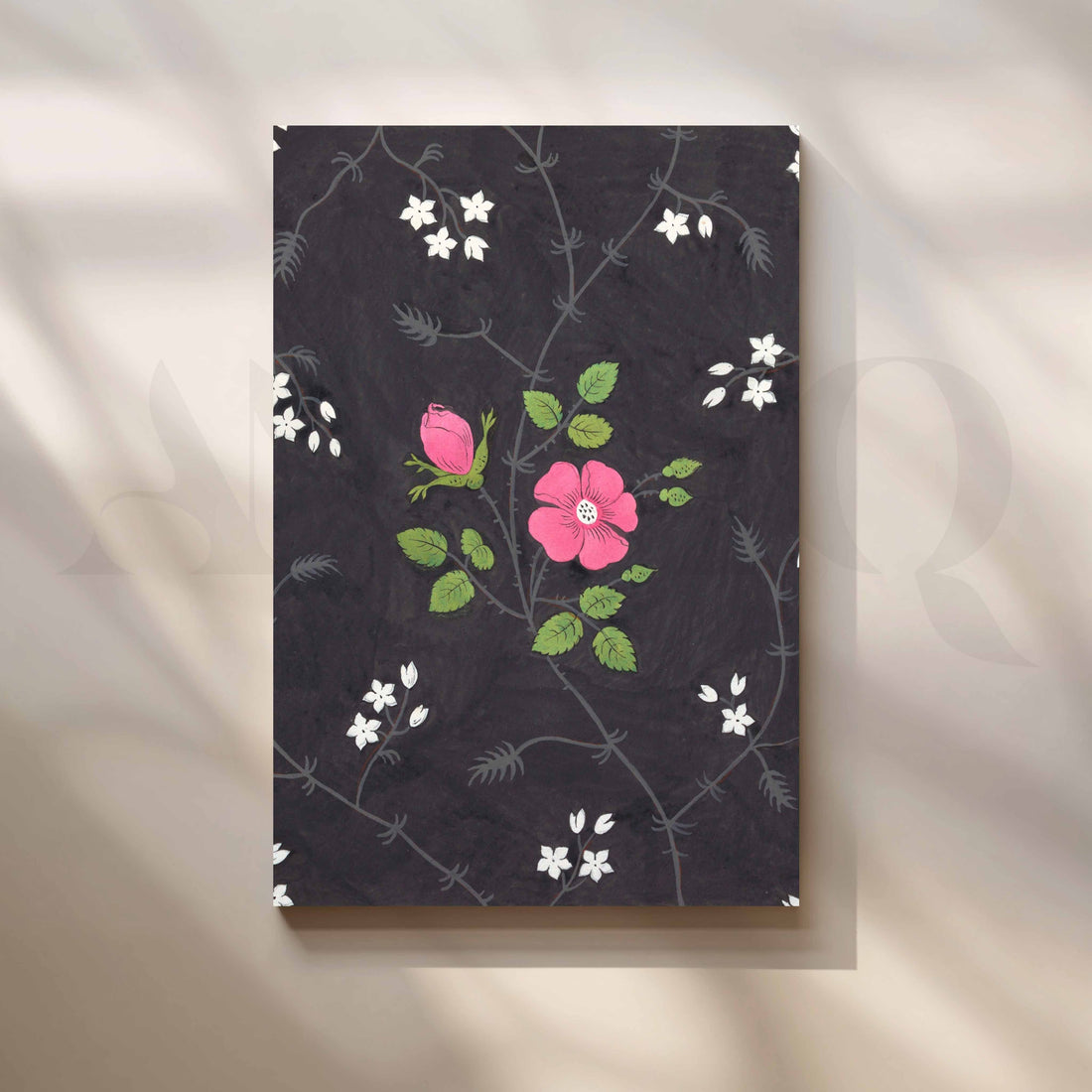 Minimal Floral Pattern Canvas Artwork – Asha Art Studio