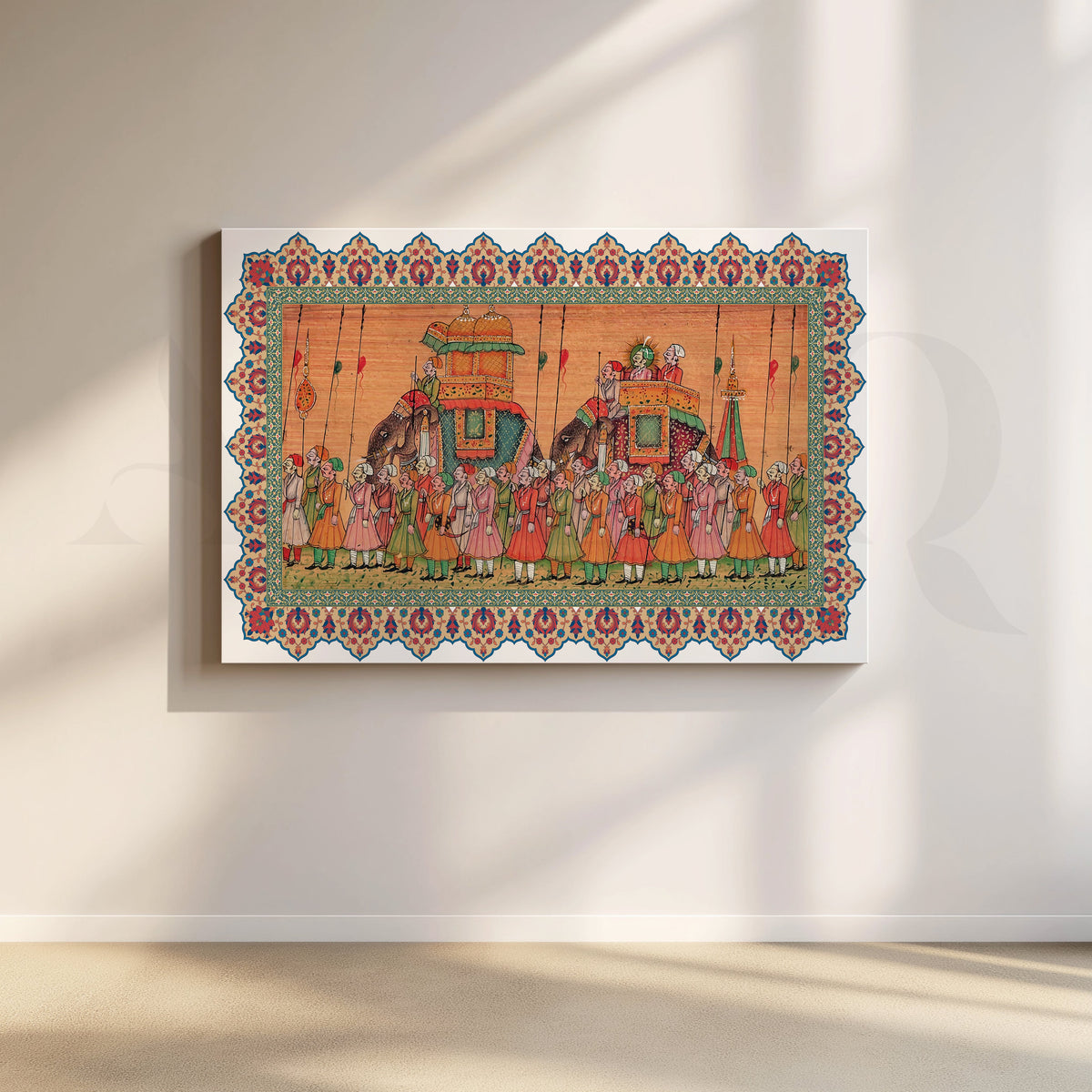 Traditional Indian Elephant Procession Artwork – Asha Art Studio