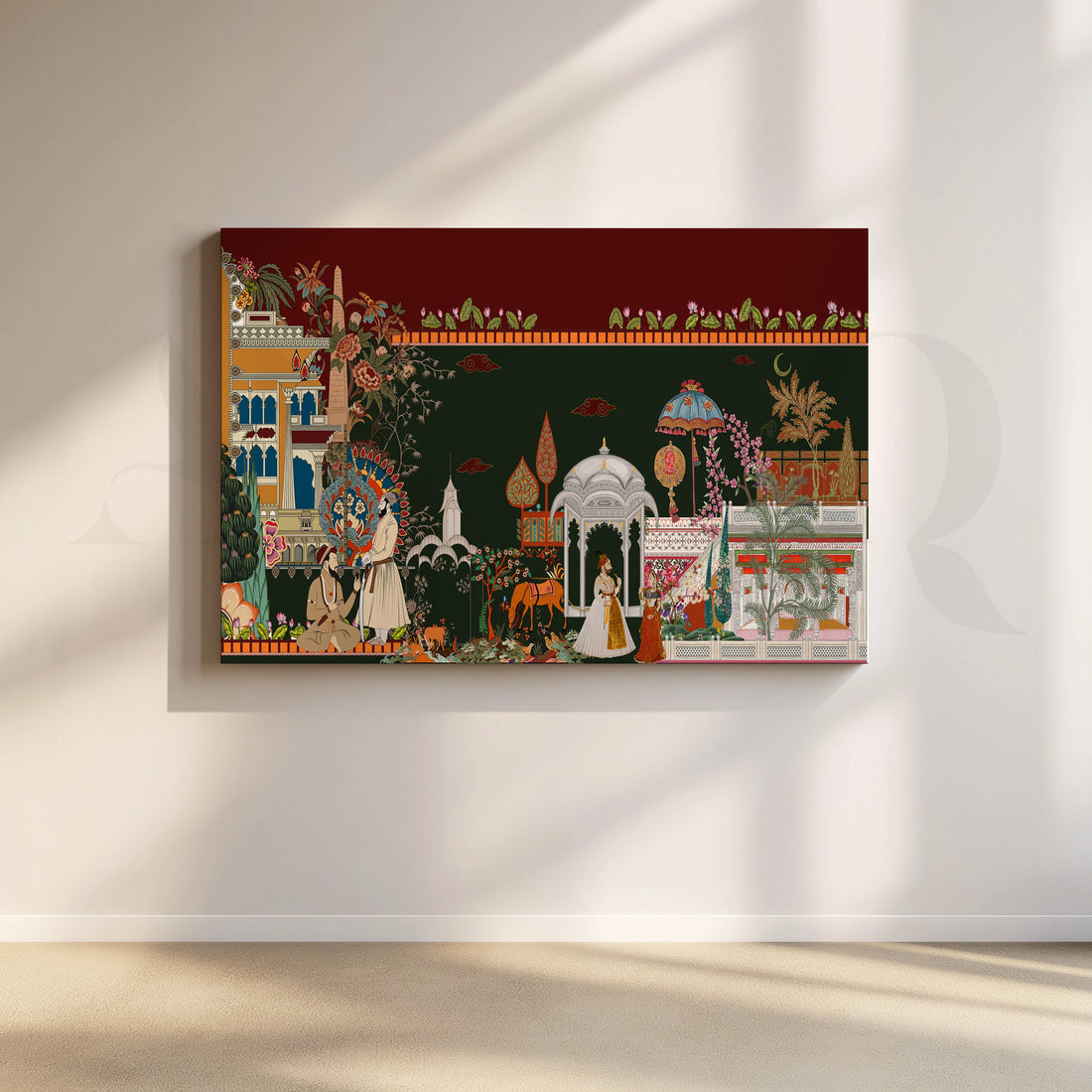 Exquisite Mughal Garden Scene Artwork – Asha Art Studio