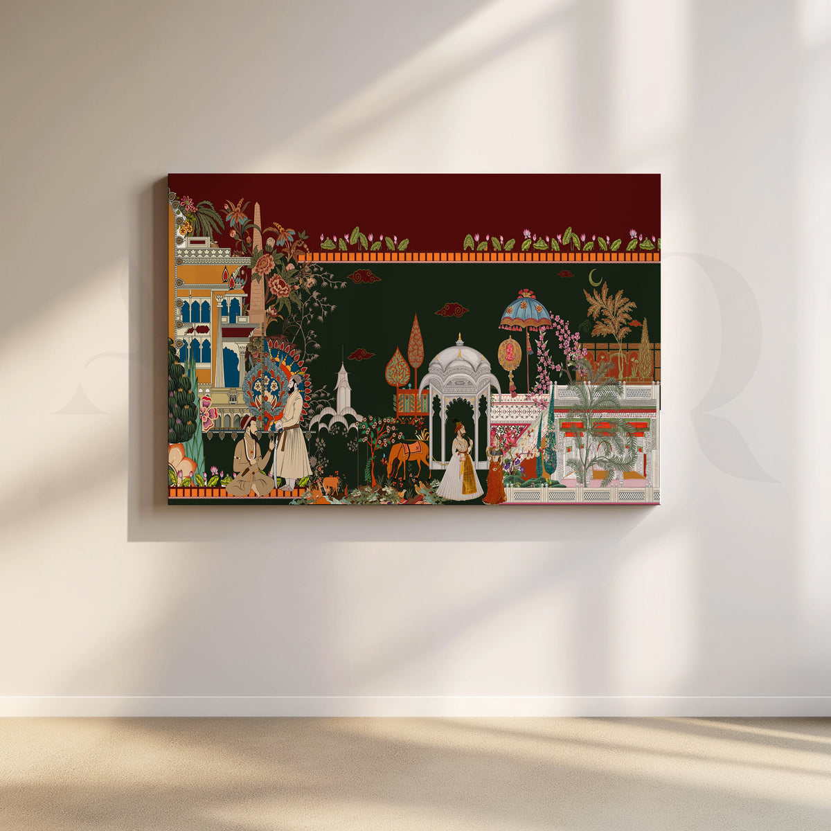 Exquisite Mughal Garden Scene Artwork – Asha Art Studio