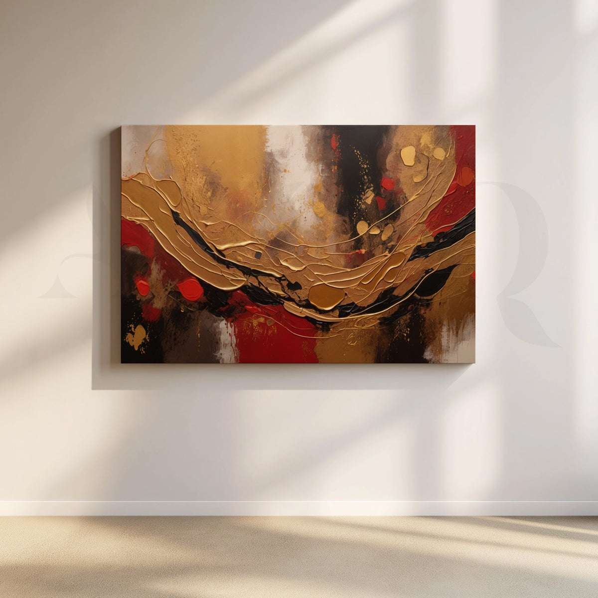 Luxury Gold Abstract Textured Canvas Artwork – Asha Art Studio