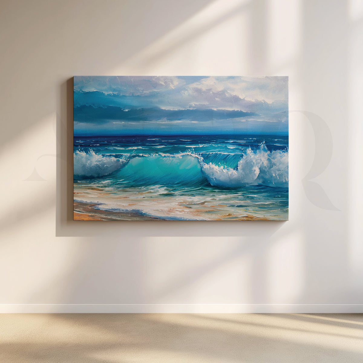 Serenity Shore Canvas Artwork – Asha Art Studio