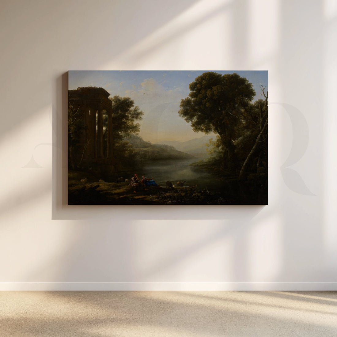 Arcadian River Ruins Canvas Artwork – Asha Art Studio