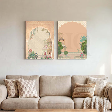 Royal Palace Heritage Gallery Wall Canvas Artwork Set of 2 – Asha Art Studio