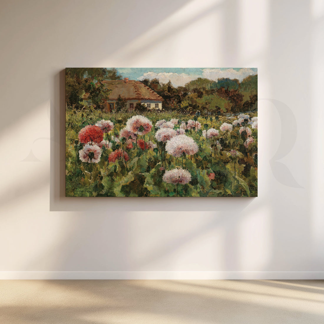 Countryside Bloom Field Canvas Artwork – Asha Art Studio