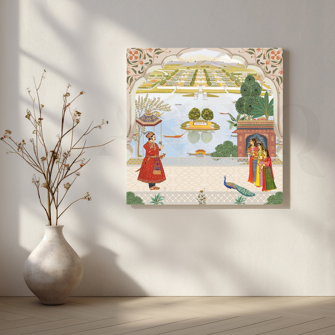 Majestic Courtyard Overlooking Serene Waters – Asha Art Studio