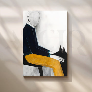 Mustard Accent Canvas Artwork – Asha Art Studio