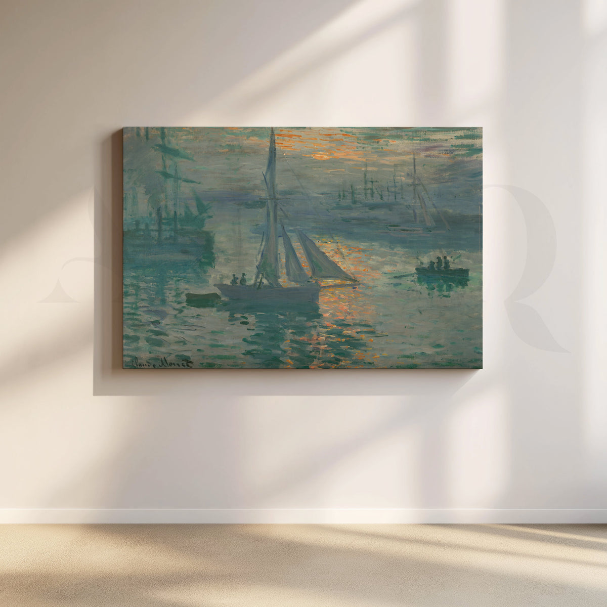Harbor Glow Sailboats Canvas Artwork – Asha Art Studio