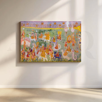Rajasthani Miniatures Canvas Artwork – Asha Art Studio