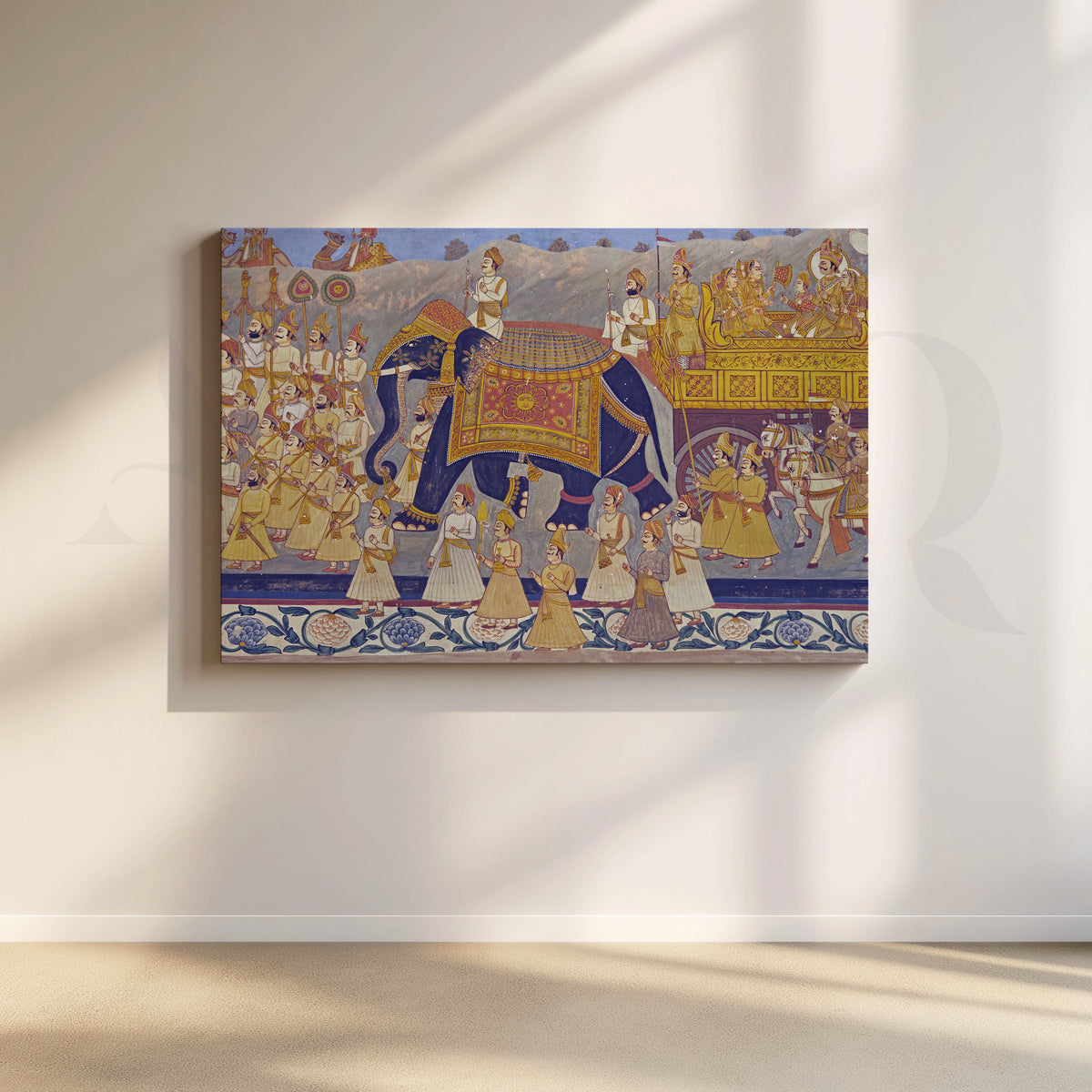 Royal Elephant Procession Canvas Artwork – Asha Art Studio