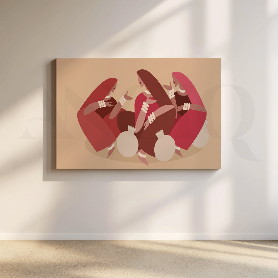 Rajasthani Desert Nomads Canvas Artwork – Asha Art Studio