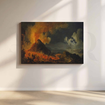 Dramatic Volcano Landscape Canvas Artwork – Asha Art Studio