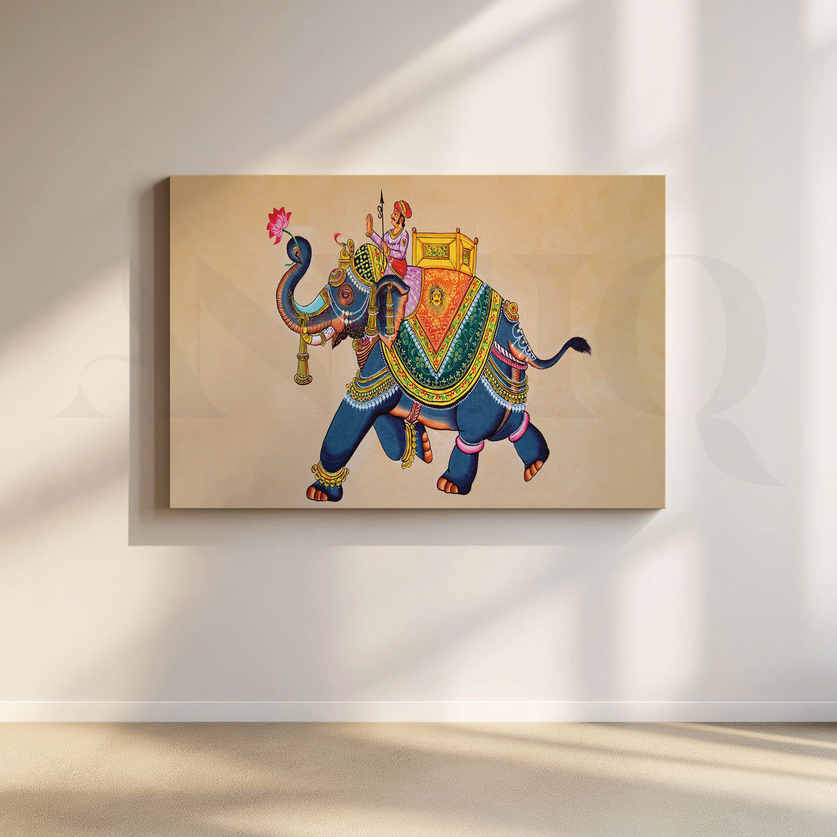 Elephants and Elegance Canvas Artwork – Asha Art Studio