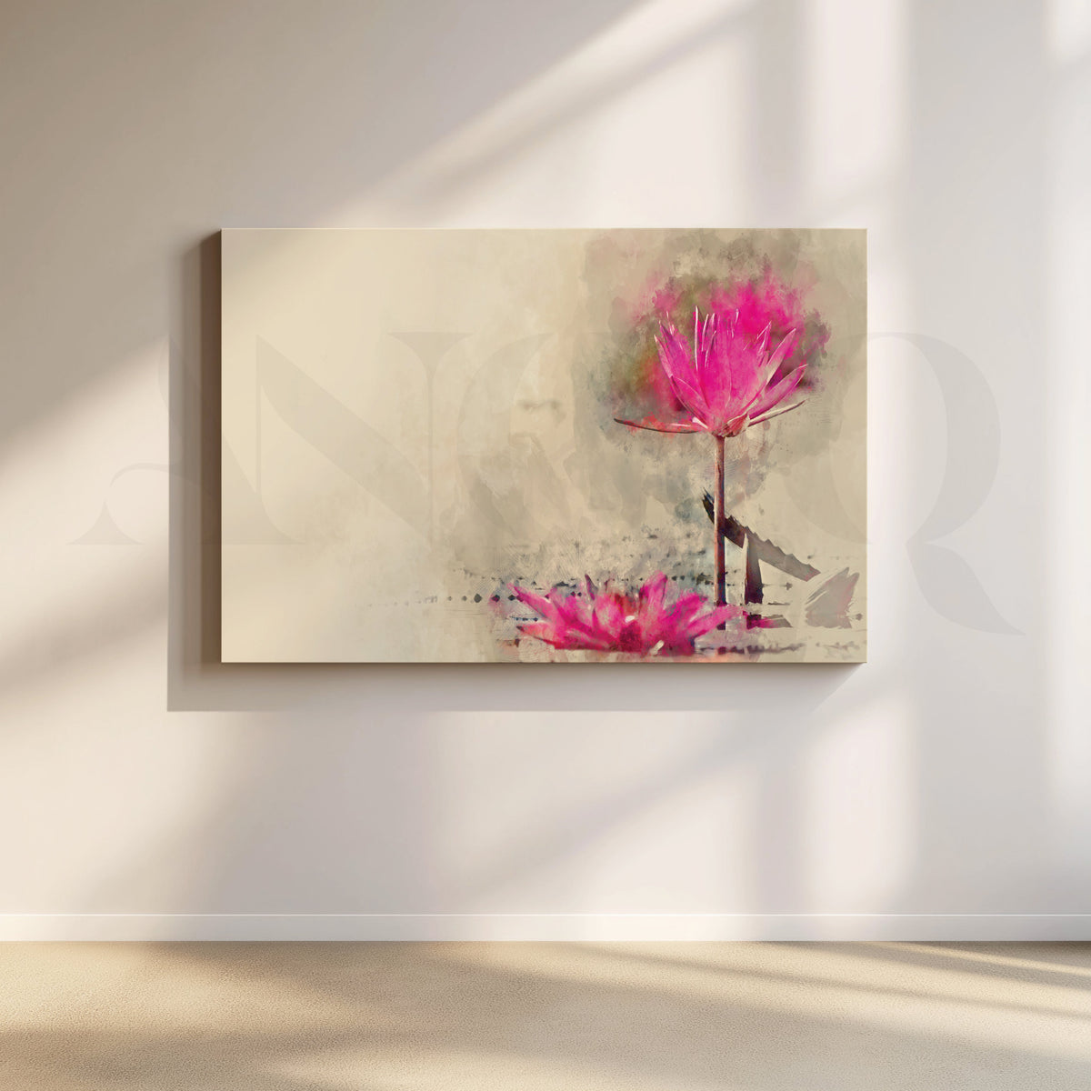 Lotus Serenity Canvas Artwork – Asha Art Studio
